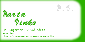 marta vinko business card
