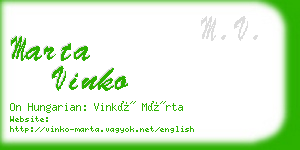 marta vinko business card